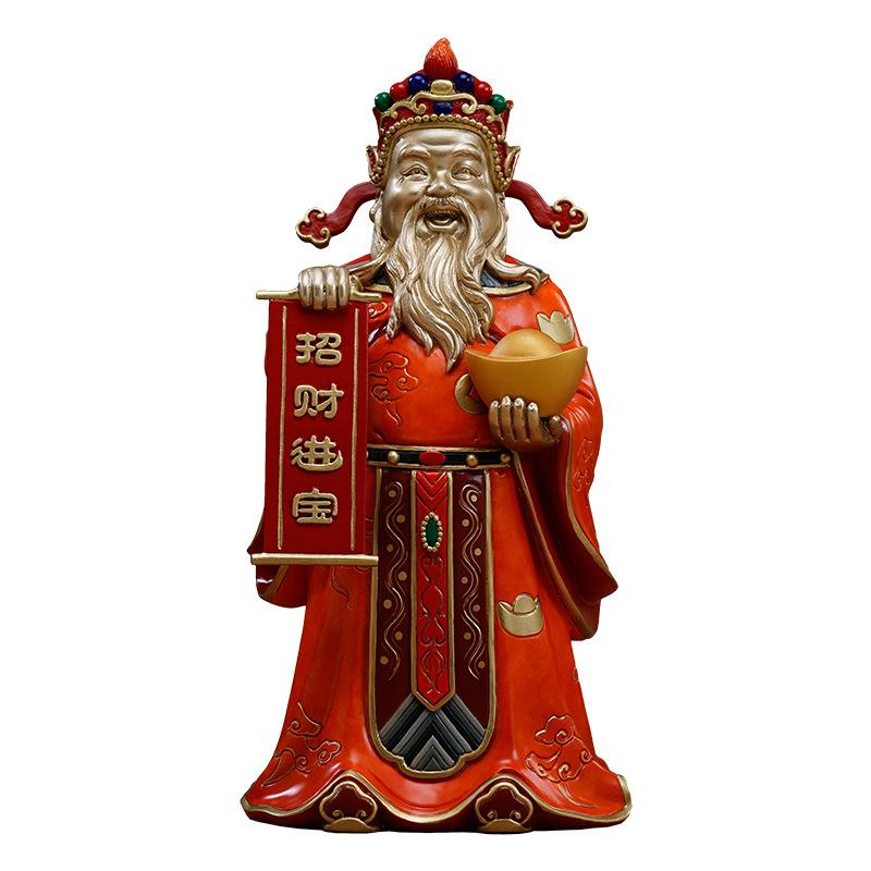 铜摆件《财神到》客厅桌面玄关财神爷摆件家用装饰品如意财神