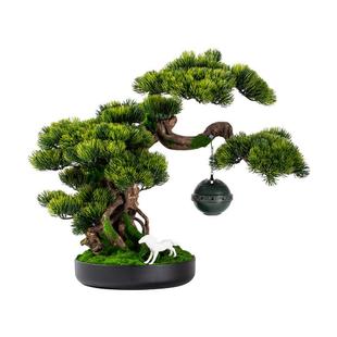 仿真迎客松罗汉松摆件装饰品酒店玄关家居盆景新中式客厅装饰摆件