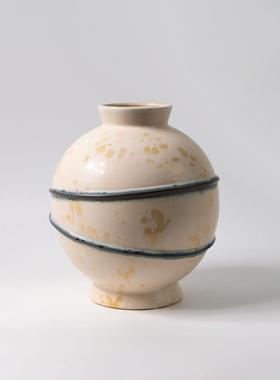 现代侘寂风手绘艺术花器客厅家居中古风花瓶艺术花器玄关装饰摆件