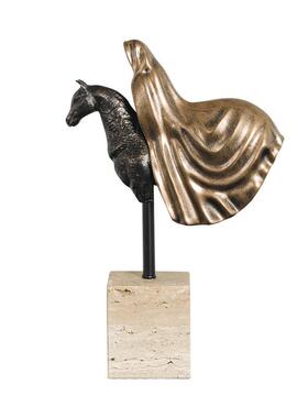 轻奢创意马头雕塑摆件样板房玄关客厅软装家居饰品电视柜摆件书房