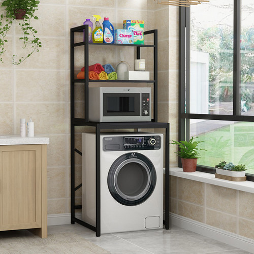 洗衣机置物架阳台储物卫生间落地架子多功能滚筒洗衣机上方收纳架
