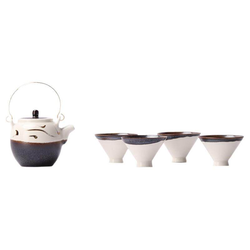 创意新中式陶瓷茶具托盘桌面组合摆件客厅茶几茶室样板房书房摆设