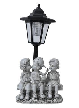 爆款情侣人物太阳能摆件户外庭院花园路径氛围灯装饰品雕像