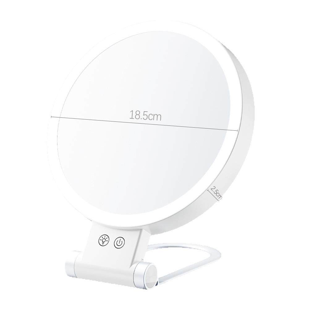 便携手持化妆镜10X倍20倍放大折叠美妆镜双面带灯旅行