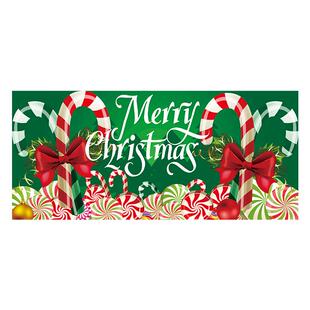 新款圣诞节氛围感背景布节日派对装饰户外车库门旗帜挂布横幅