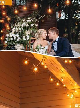 g40灯串24V可调光50FT防水露营婚庆圣诞装饰球泡串灯E12