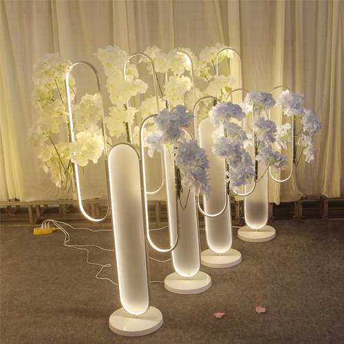 新款婚庆道具发光铝材花架路引婚礼T台装饰橱窗舞台节日气氛装扮