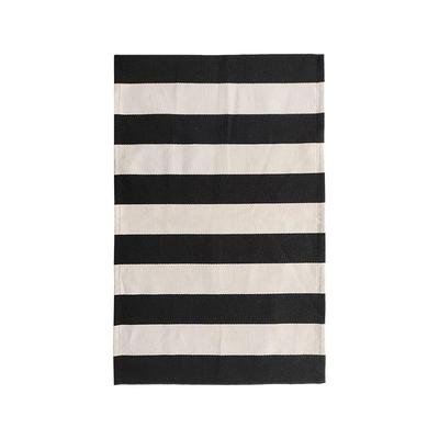 地毯卧室ins风北欧黑白条纹床边房间卧室防滑简约地垫家用