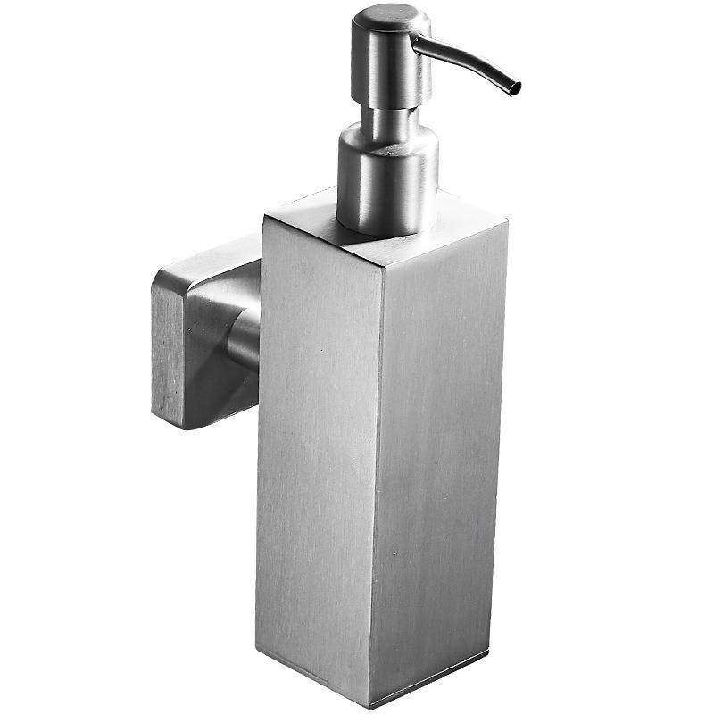 洗漱台壁挂式304不锈钢方形皂液器酒店按压式金属卫生间