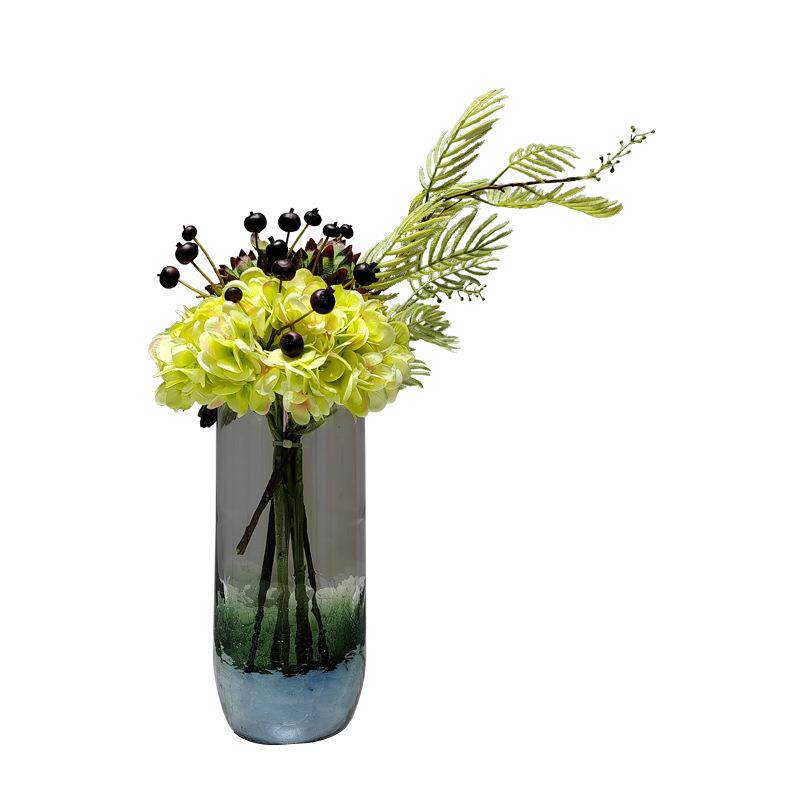 整体花艺套装摆件仿真假花装饰样板房客厅餐桌假花束玻璃花瓶软装