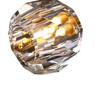 现代水晶客厅吊灯全铜后现代轻奢卧室餐厅主房间灯简约水晶吊灯具