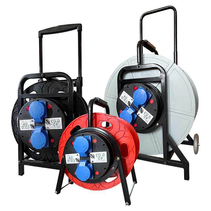 380V一机一闸一保护16A移动电缆盘两插两漏保防水绕线盘拖