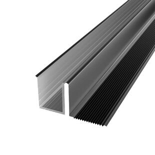 铝合金F型玻璃卡槽淋浴房下沉式预埋件卫生间隔断铝型材U型槽收边