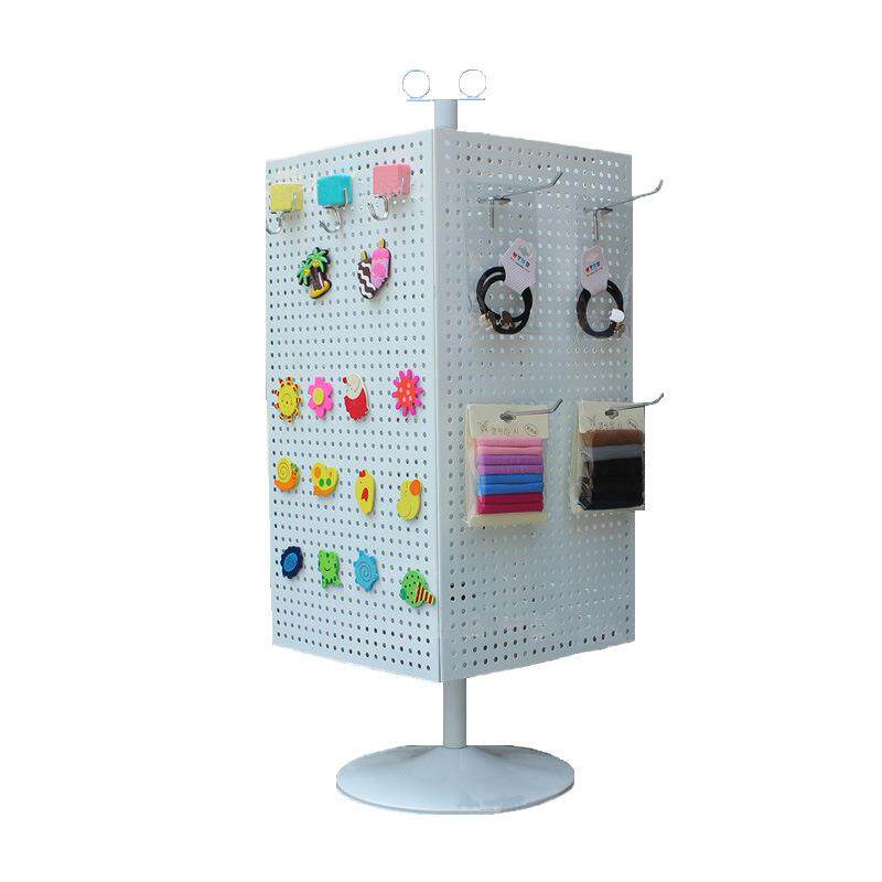 台式三面旋转洞洞板展示架饰品冰箱贴手机配件铁丝展示架
