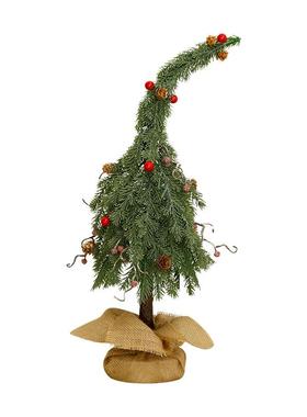 爆款绿色弯头圣诞树桌面摆件圣诞树橱窗布置歪脖子树