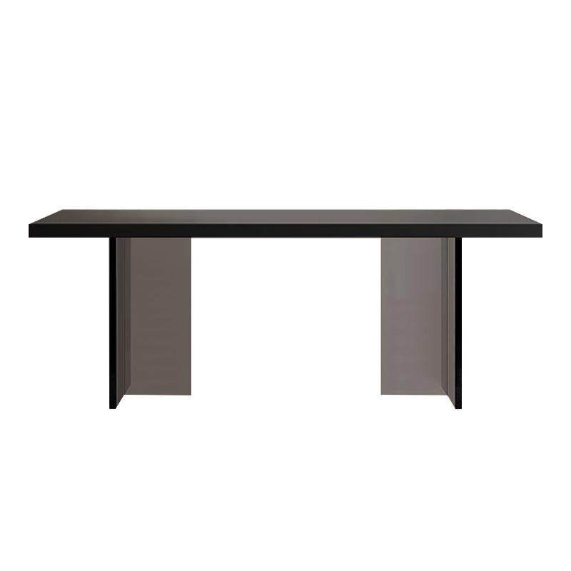 亚克力岩板餐桌纯黑色德利丰下挂悬浮桌现代简约小户型长方形餐桌