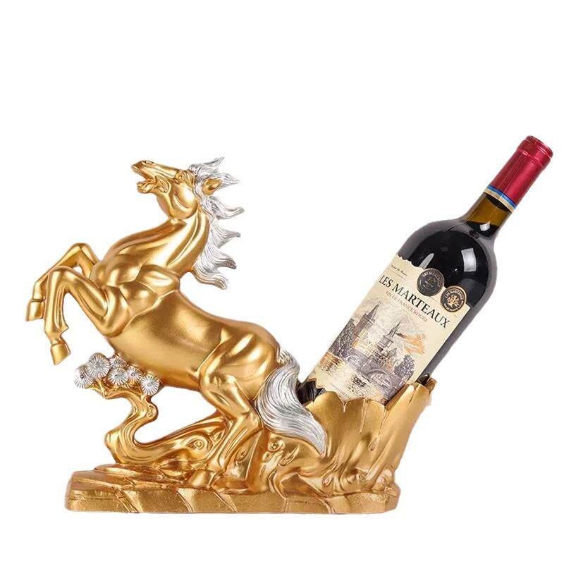 新款马拉车红酒架酒柜装饰品摆件家用欧式创意现代简约客厅葡萄酒