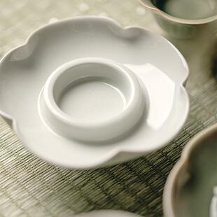 越窑青瓷宋韵高足花口杯葵花茶盏古器手工茶具茶杯文人空间茶器