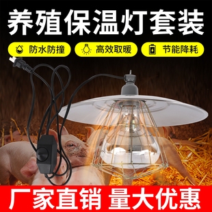 保温灯养殖场专用暖灯取暖灯罩养鸡取暖灯泡套装育雏加热发热烤灯