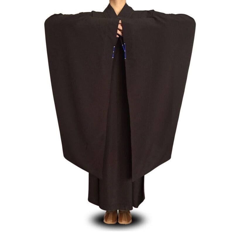 新缘清莲广袖海青僧服男居士服姜土黄咖色宽袖海清僧衣出家人男女
