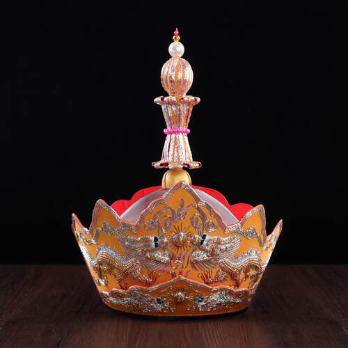 新款尚远毗卢帽法师帽双龙绣僧帽僧用品帽请法器赠五佛冠加桶纯手