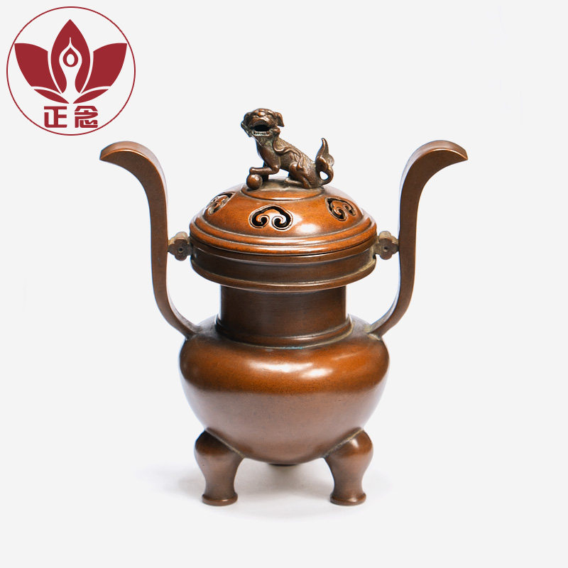 庆松堂苏工铜炉名家胡庆松制三足朝冠耳熏炉复古禅意摆件熏香