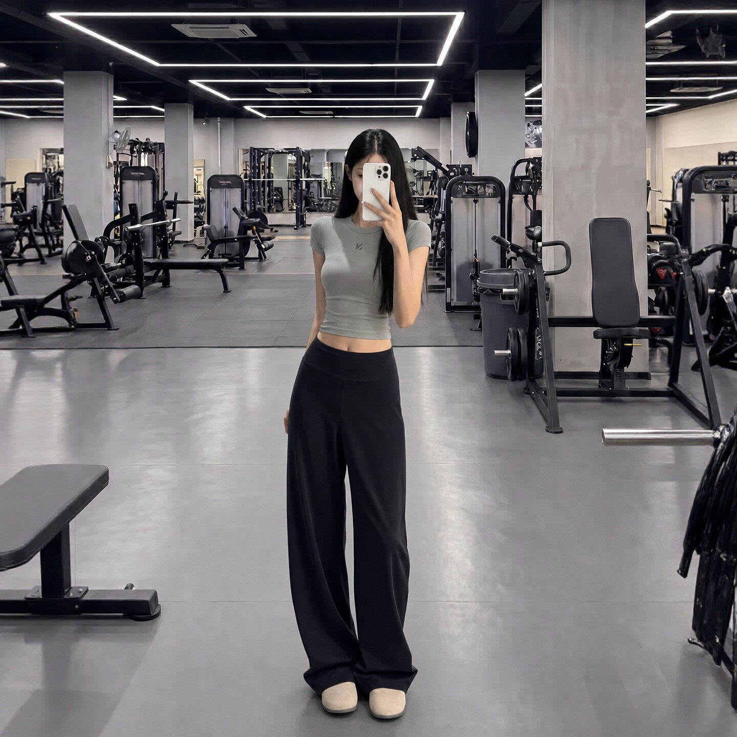 黑色速干瑜伽直筒裤女夏季新款宽松高腰瑜伽健身小个子薄款运动裤