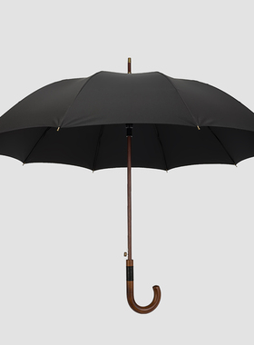 Greenstone意见木质10骨弯柄雨伞长柄伞男复古商务英伦高端晴雨伞