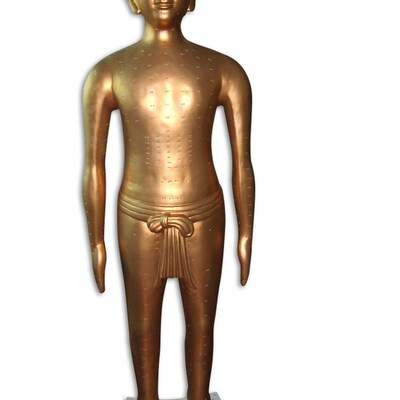 盼夕160仿古针灸模型铜人瑜伽SPA中G医式养生玄关摆件工艺品装饰
