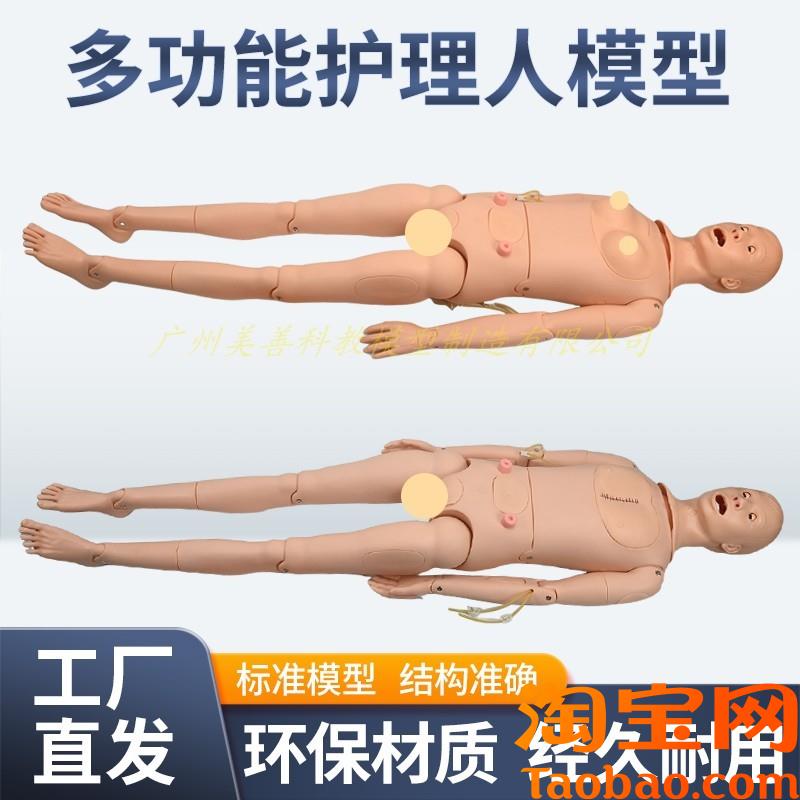 高级全功能护理人体模型男女导尿模型带内脏褥疮口鼻X插管吸痰洗
