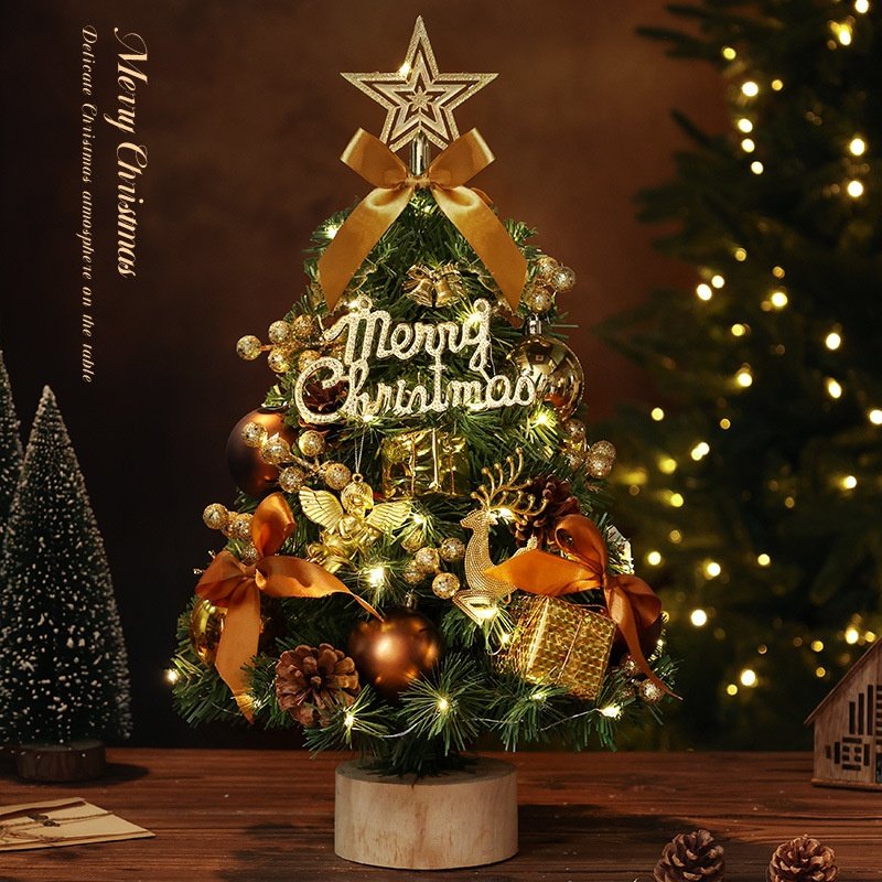 圣诞树新款小型迷你桌面摆件diy装饰品北欧风 创意圣诞节装饰现货