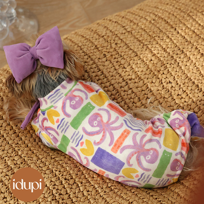 idupi原创印花四脚打底衣小章鱼款德文猫约克夏马尔济斯小型犬