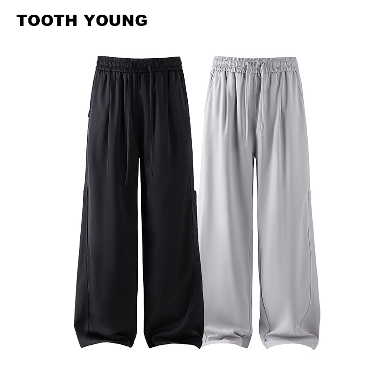 郑一爱穿搭【绅度西裤】摩根丝凉感大码夏男宽松垂坠直筒裤子