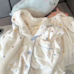 可外穿学生宿舍珊瑚绒家居服套装 睡衣女法兰绒秋冬季 加厚可爱韩版