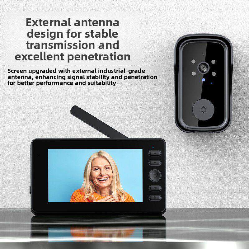 免打孔无线可视门铃家用可视对讲无线网络信号屏幕可主动查看室外
