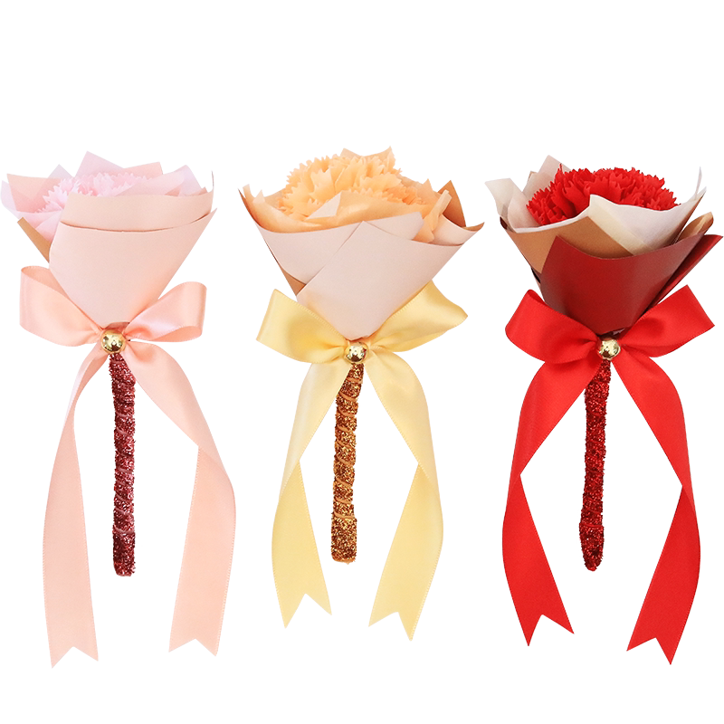 own pack  教师节仿真香皂花康乃馨单支花束送老师礼物节日礼品