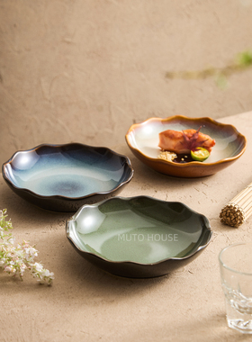 覆古日窑深装盘，家居简约西餐盘，炒菜盘，高颜值特别漂亮的盘