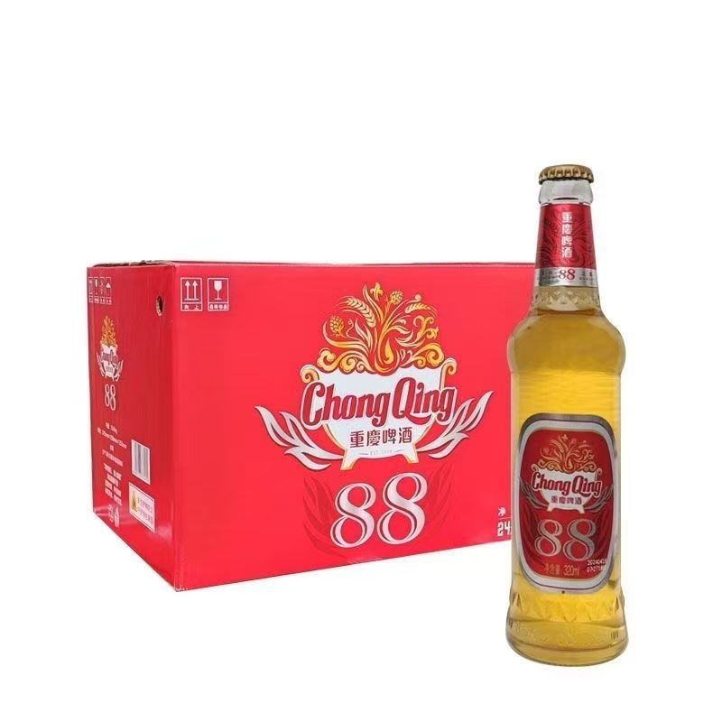 重庆88啤酒320ml*24瓶装整件批发包邮包损 整箱发货