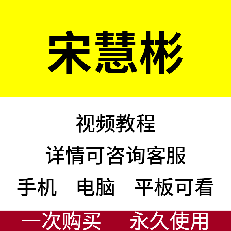 宋慧彬教程视频全集大全精品合集完整课程资料热卖