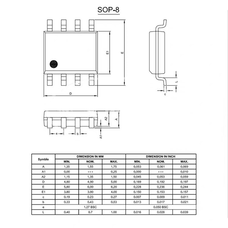 NCE新洁能NCE603S/6005AS/6008AS/6012AS P沟道场效应晶体管SOP-8