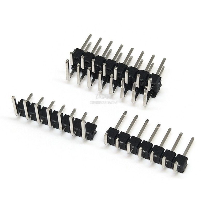 2.54MM间距 单排针 1*2/3/4/5/6/7/8/10/20/40P 插针90度弯针铜针