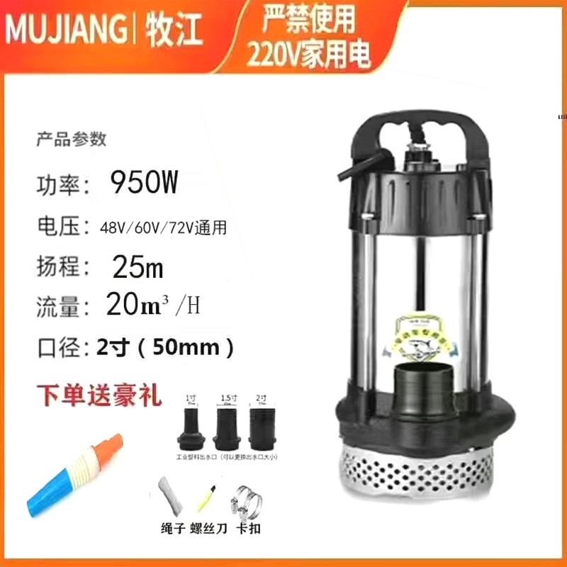 德国进口清污两用直流潜水泵12V抽水泵48IV60V家用农用汽车电动车