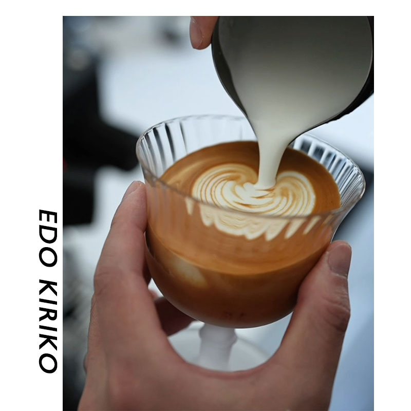 松边美式咖啡杯水晶玻璃磨砂杯