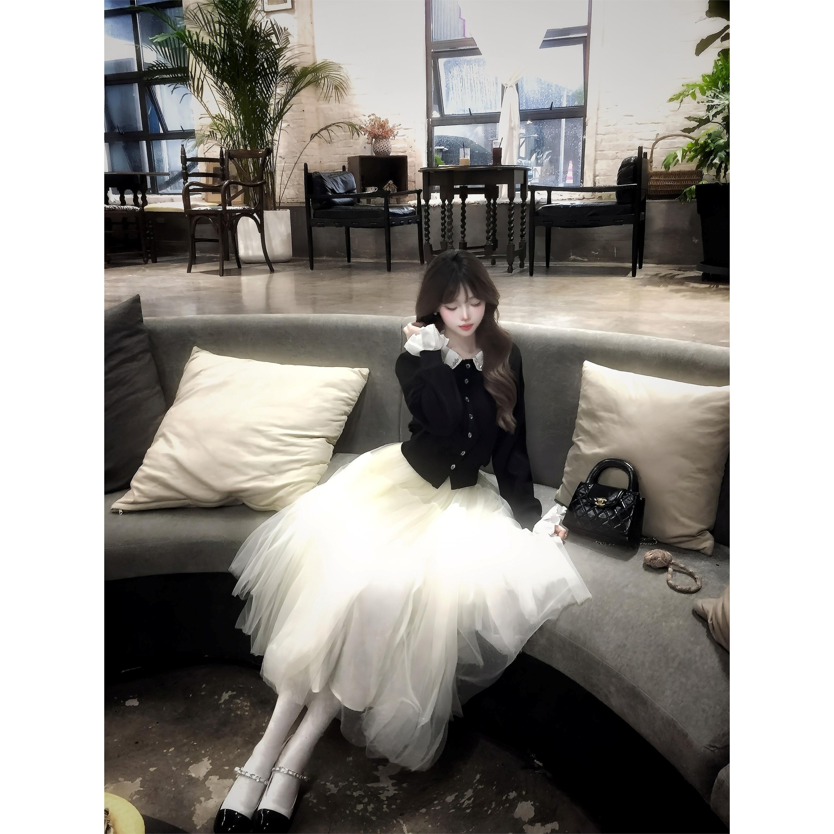 富家千金小香风洋装女秋