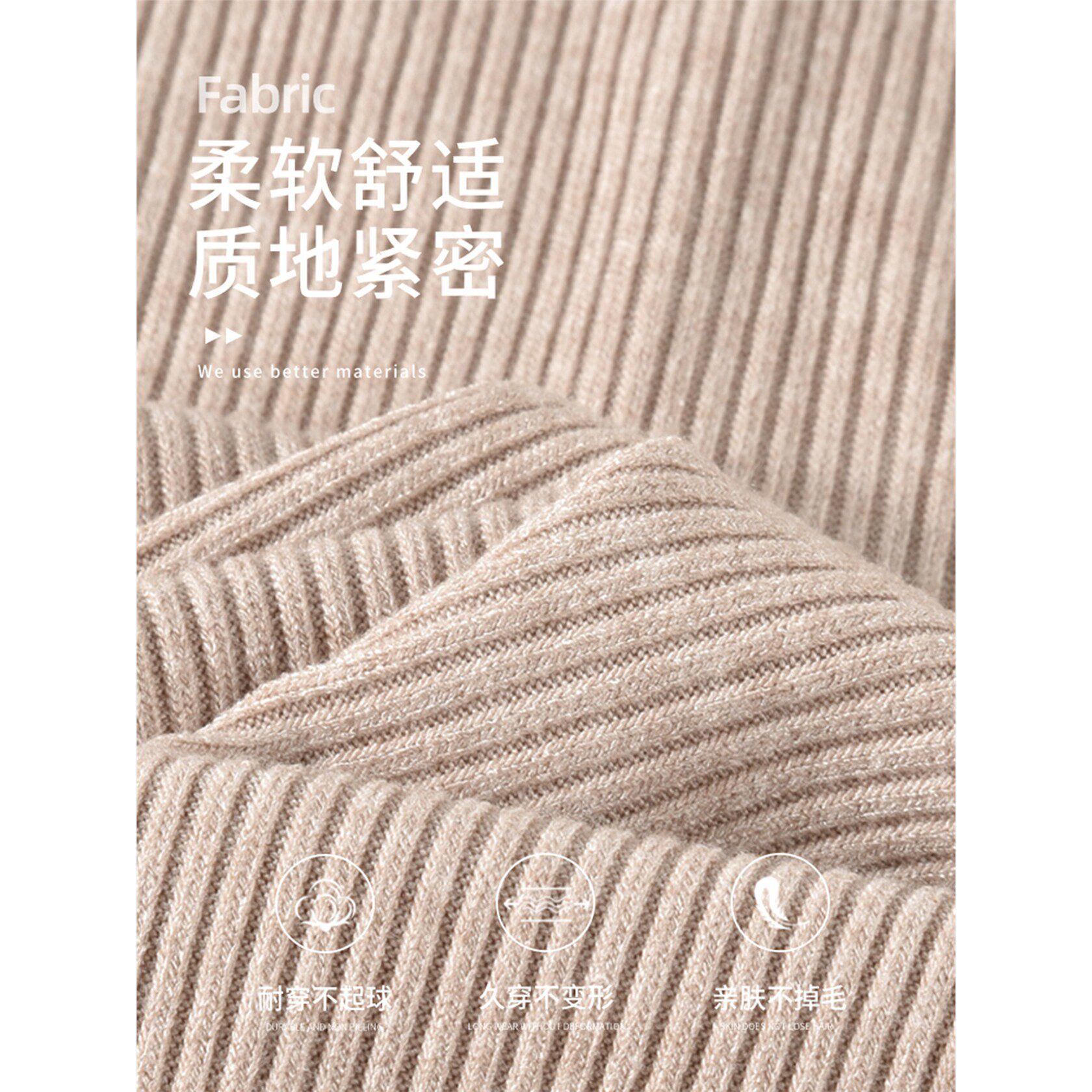 修身针织连衣裙长袖v领女