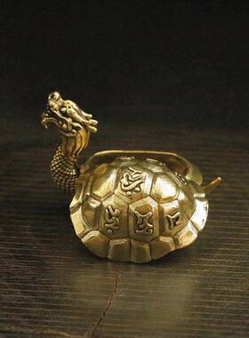 新款创意龙龟香炉摆件玄武禅意办公桌面香座铜摆件装饰工艺品