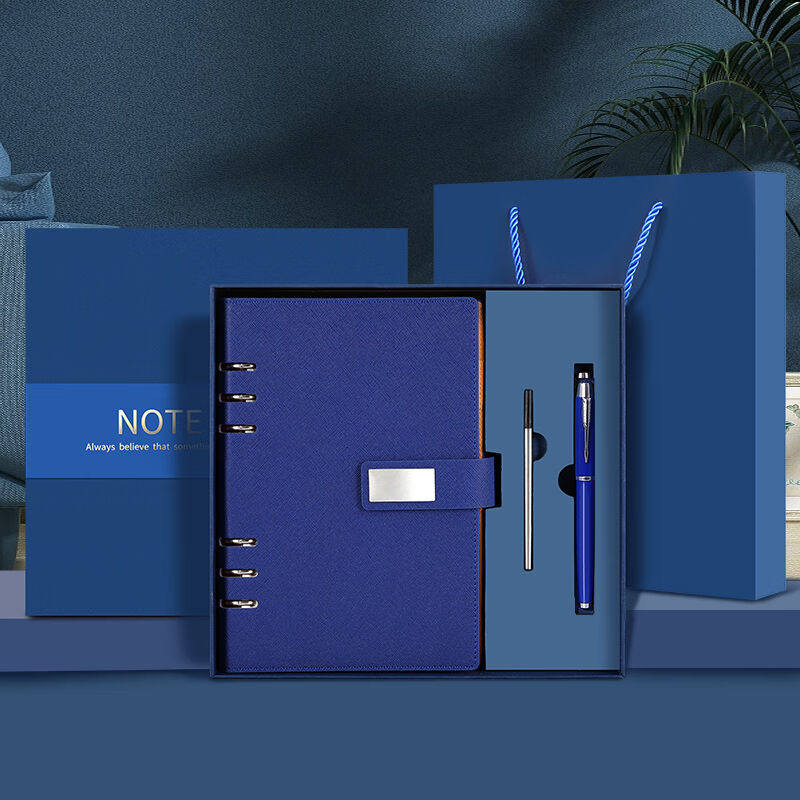 朗捷（longe）笔记本本子礼盒套装a5活页本高颜值记事本子商务日