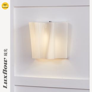 琉光中古云朵玻璃壁灯意式客厅背景墙装饰灯具极简卧室床头灯