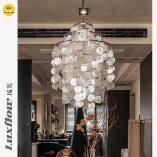 琉光法式奶油复古verpan珍珠贝壳吊灯餐厅卧室北欧客厅风铃吊灯