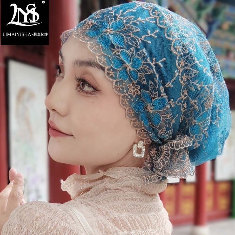 刺绣帽子女款洋气包头帽遮发帽头巾帽盖头女回鱼尾帽子双层蕾丝帽,服饰配件/皮带/帽子/围巾,帽子,淘宝优惠券,粉丝福利购,淘宝优惠卷